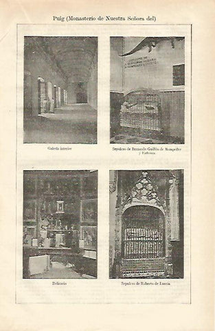 LAMINA ESPASA 20609: Interior del monasterio de Nuestra Señora del Puig