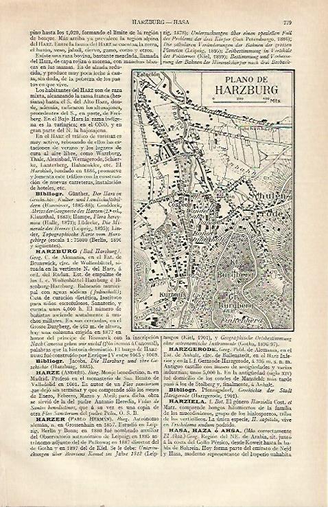 LAMINA ESPASA 21584: Plano de Harzburg Alemania