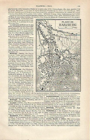LAMINA ESPASA 21584: Plano de Harzburg Alemania