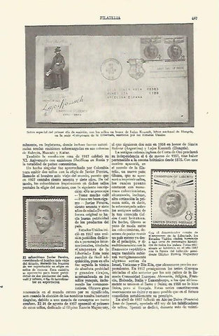 LAMINA ESPASA 21642: Sobre de la serie Campeones de la Libertad de Estados Unidos