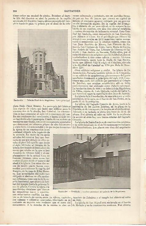 LAMINA ESPASA 19427: Palacio Real de la Magdalena en Santander