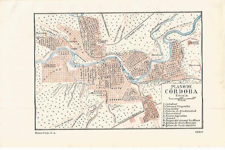 LAMINA ESPASA 14964: Plano de Cordoba Argentina