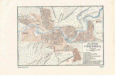 LAMINA ESPASA 14964: Plano de Cordoba Argentina