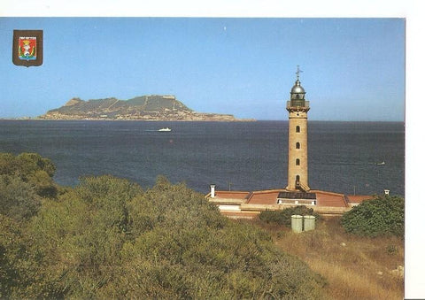 Postal 050377 : Algeciras (Cadiz). Faro Punta Carnero al fondo Peñon de Gibraltar