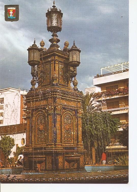 Postal 050477 : Algeciras (Cadiz). Plaza Generalisimo. Detalle de la fuente