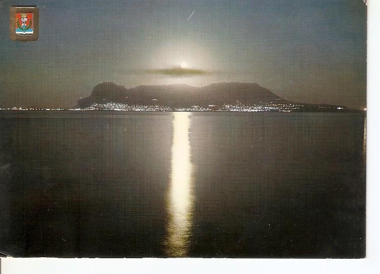 Postal 050379 : Algeciras. Vista nocturna del Peñon de Gibraltar