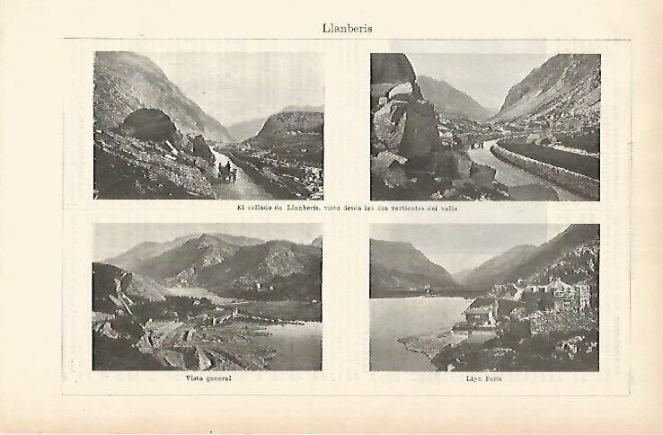 LAMINA ESPASA 1764: Vistas de Llanberis Inglaterra