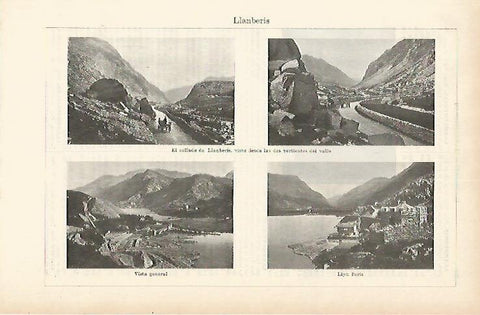 LAMINA ESPASA 1764: Vistas de Llanberis Inglaterra