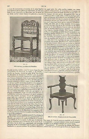 LAMINA ESPASA 2582: Silla de Pedralbes y silla de barbero