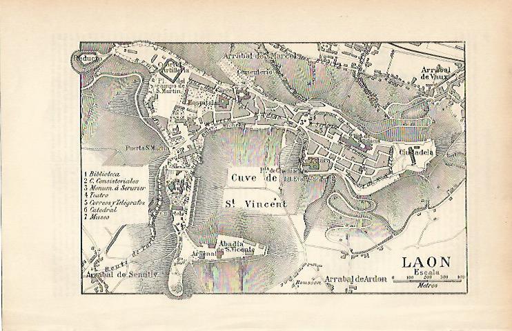 LAMINA ESPASA 9007: Plano de Laon Francia