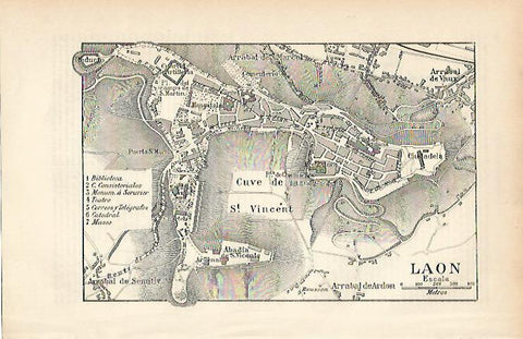 LAMINA ESPASA 9007: Plano de Laon Francia