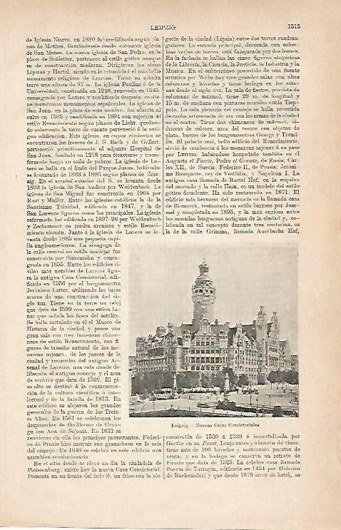 LAMINA ESPASA 9126: Nuevo Ayuntamiento de Leipzig