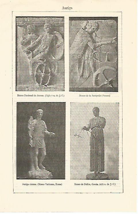 LAMINA ESPASA 12994: Esculturas representando a aurigas