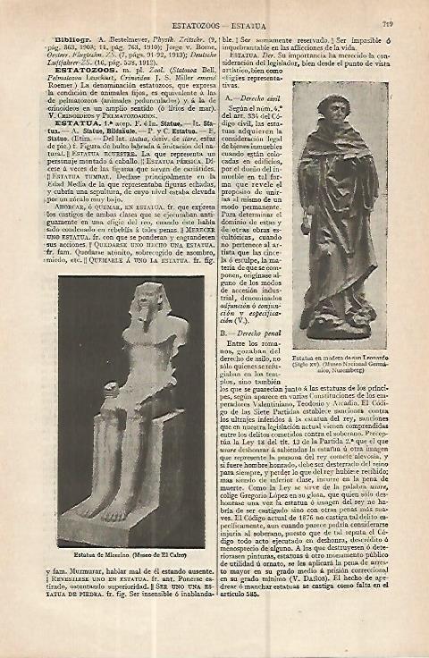 LAMINA ESPASA 16353: Estatua de Micerino y de San Leonardo