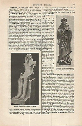LAMINA ESPASA 16353: Estatua de Micerino y de San Leonardo