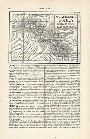 LAMINA ESPASA 16420: Mapa de la isla de Eubea