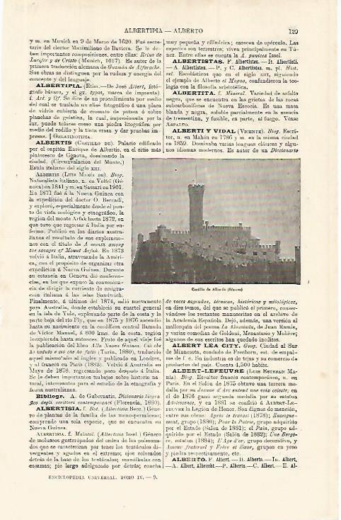 LAMINA ESPASA 9936: Castillo de Albertis Italia