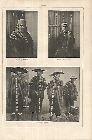 LAMINA ESPASA 18070: Indigenas de Peru