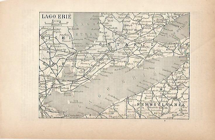 LAMINA ESPASA 18828: Mapa del Lago Erie