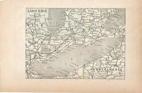 LAMINA ESPASA 18828: Mapa del Lago Erie