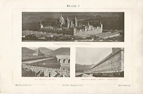 LAMINA ESPASA 18897: Vistas del Monasterio de San Lorenzo de El Escorial