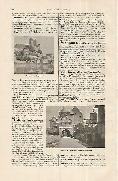 LAMINA ESPASA 19360: Vista de Runkel Alemania