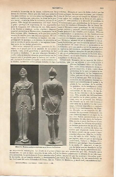 LAMINA ESPASA 5203: Minerva. Museo de Poitiers