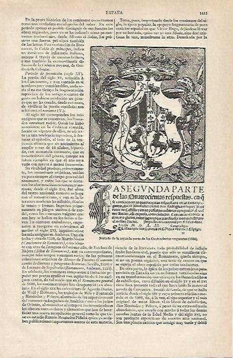 LAMINA ESPASA 20079: Portada de las Cuatrocientas Respuestas de 1556