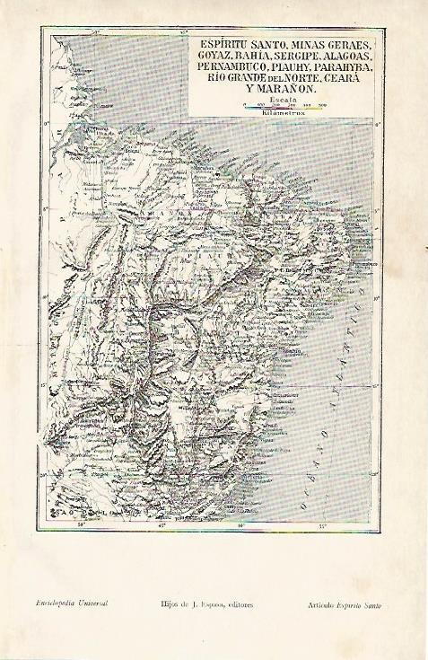 LAMINA ESPASA 7849: Mapa parcial de Brasil