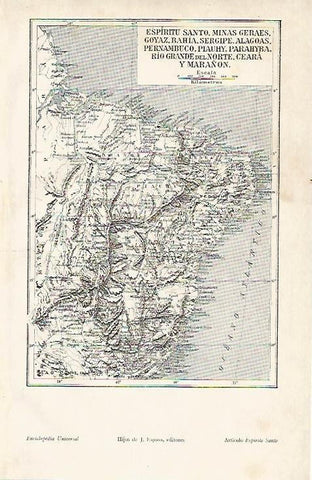 LAMINA ESPASA 7849: Mapa parcial de Brasil