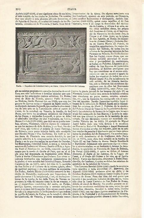 LAMINA ESPASA 20902: Sepulcro de Cristobal Felici en Siena