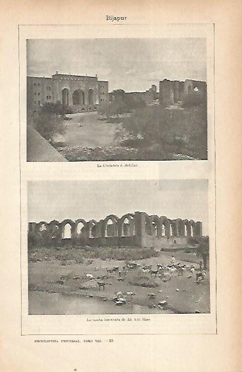 LAMINA ESPASA 22250: Vistas de Bijapur India