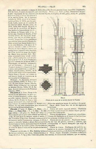 LAMINA ESPASA 23235: Pilares dela iglesia de Vezelay