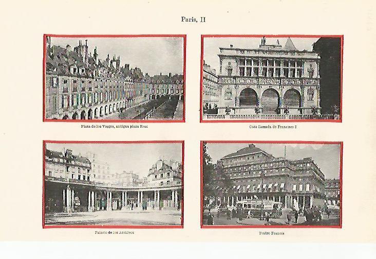 LAMINA ESPASA 23330: Plaza Real Casa de Francisco I Palacio de los Archivos y Teatro Frances de Paris