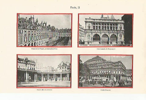 LAMINA ESPASA 23330: Plaza Real Casa de Francisco I Palacio de los Archivos y Teatro Frances de Paris