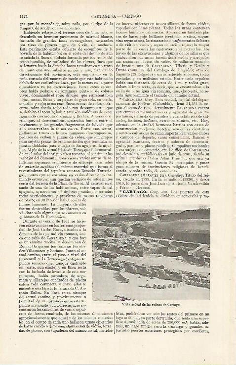 LAMINA ESPASA 24415: Ruinas de Cartago en Tunez