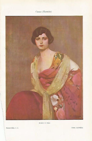 LAMINA ESPASA 24419: Retrato de Dama por Ramon Casas