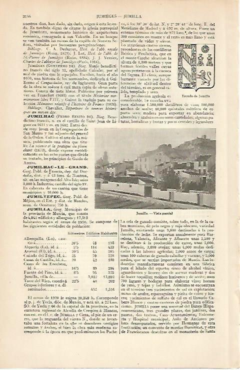 LAMINA ESPASA 6309: Vista parcial de Jumilla Murcia