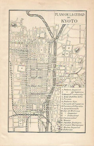 LAMINA ESPASA 6372: Plano de Kyoto Japon