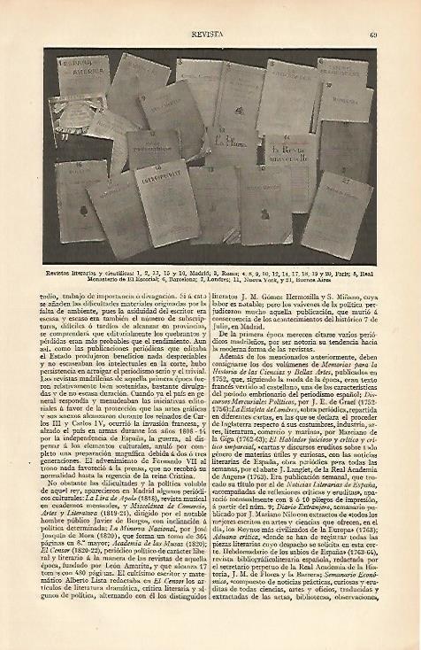 LAMINA ESPASA 6514: Revistas literarias y cientificas
