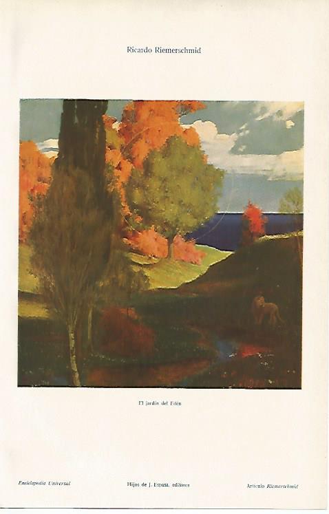 LAMINA ESPASA 6573: El jardin del Eden por R. Riemerschmid
