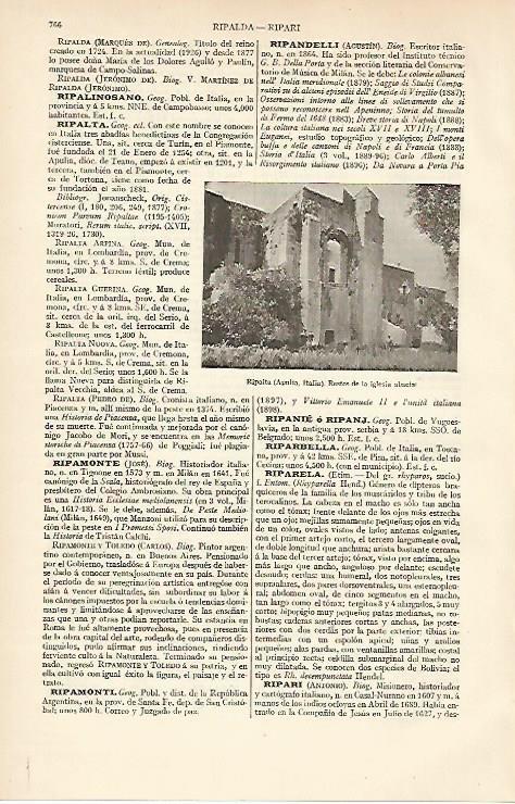 LAMINA ESPASA 6690: Restos de la iglesia de Ripalta Italia