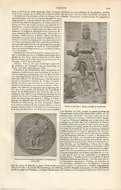 LAMINA ESPASA 6715: Estatua de Rodolfo I de Hasburgo