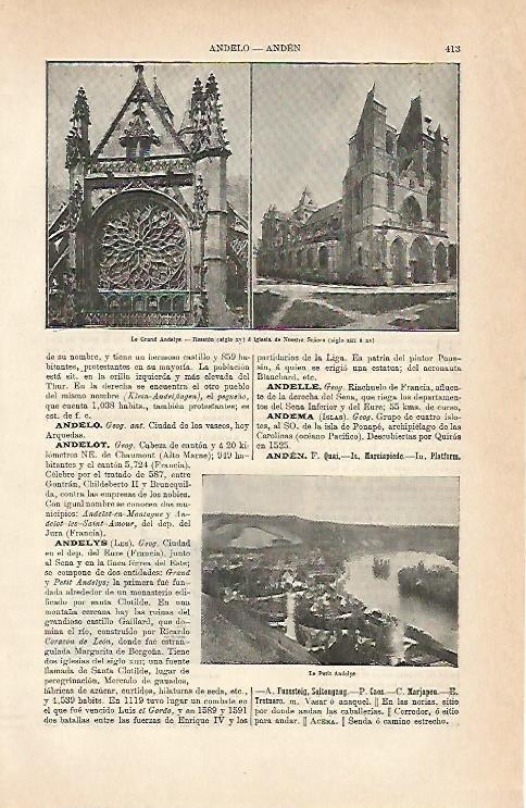 LAMINA ESPASA 6956: Iglesia de Andelys Francia