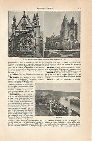 LAMINA ESPASA 6956: Iglesia de Andelys Francia