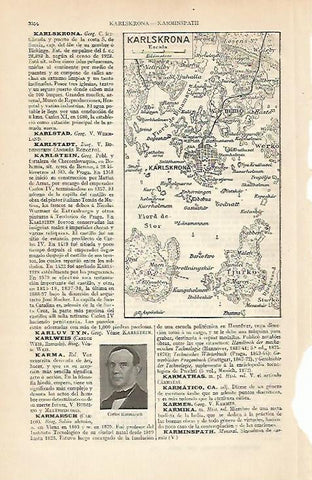 LAMINA ESPASA 6346: Plano de Karlskrona Suecia