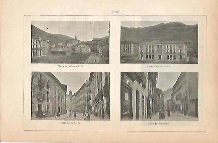 LAMINA ESPASA 6812: Vistas de Eibar Guipuzcoa