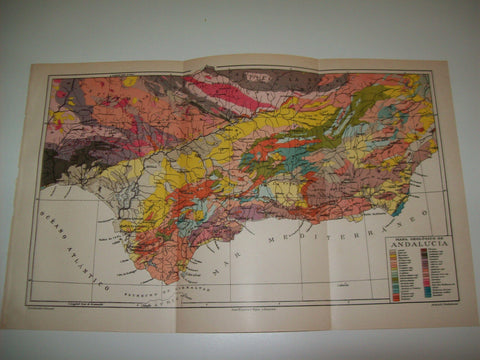 LAMINA ESPASA 6954: Mapa geologico de Andalucia