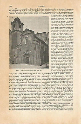 LAMINA ESPASA 6950: Iglesia de santa Maria en Ancona Italia