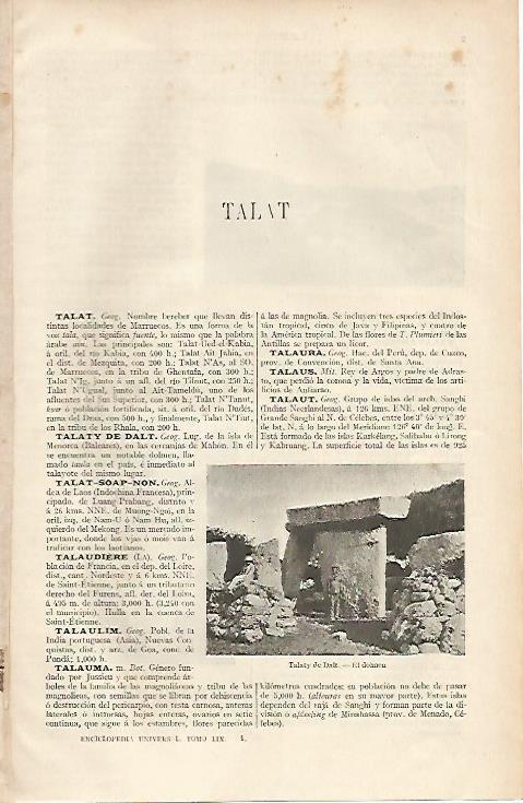 LAMINA ESPASA 6375: Dolmen de Talaty de Dalt Menorca
